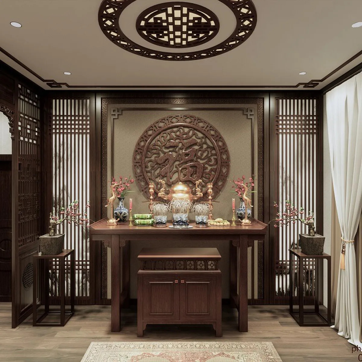 bố trí bàn thờ phong thủy 