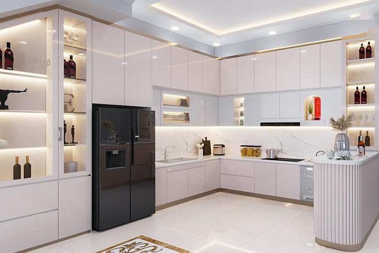 tủ nhựa bếp chữ U 