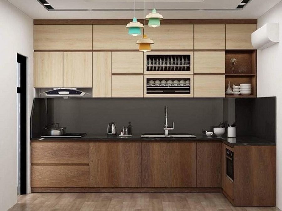 tủ bếp nhựa pvc giả gỗ