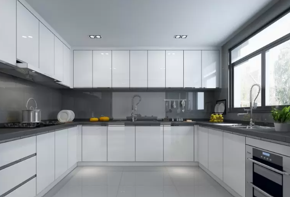 bếp chữ U nội thất kiến trúc 