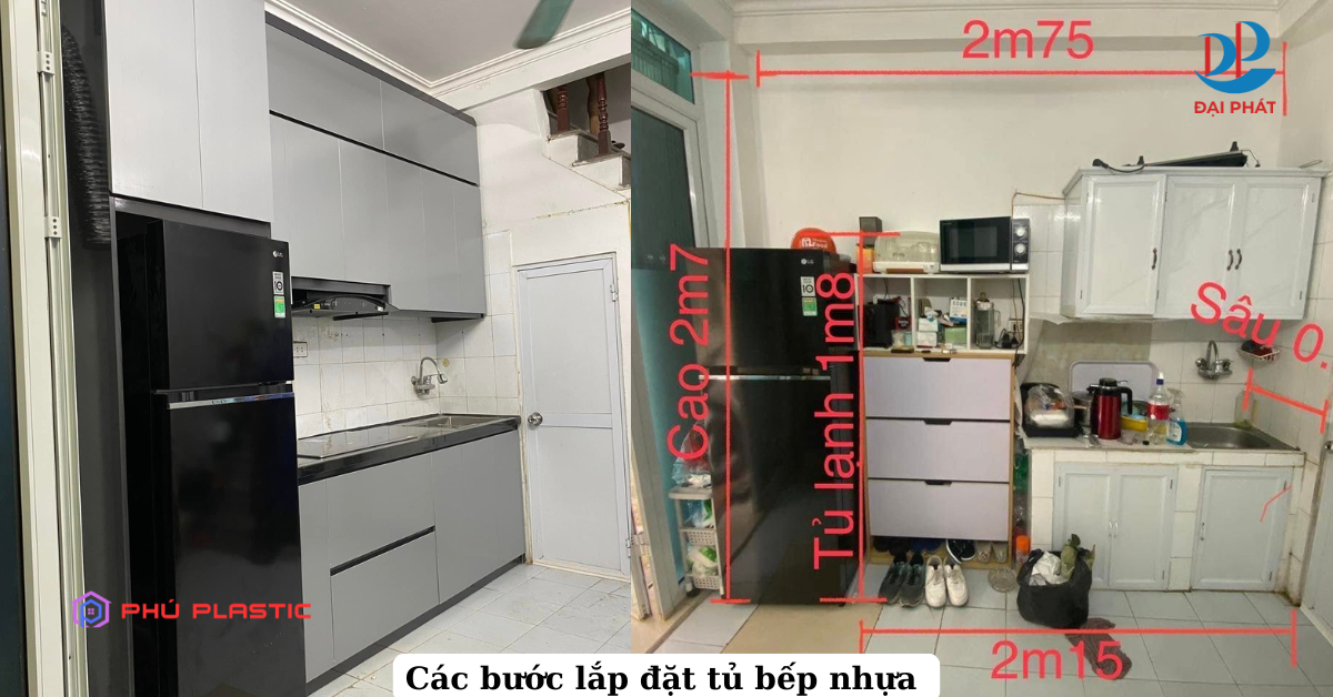 CÁC BƯỚC LẮP ĐẶT TỦ BẾP NHỰA CAO CẤP 2025