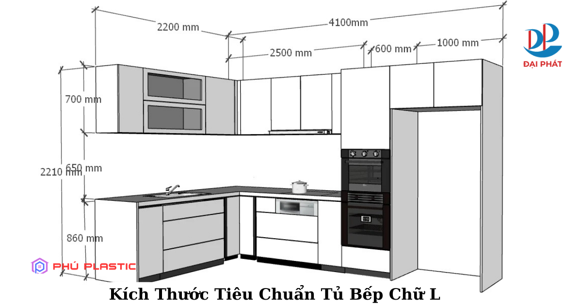 Kích Thước Chuẩn Tủ Bếp Chữ L Năm 2025 – Bí Quyết Thiết Kế Hoàn Hảo