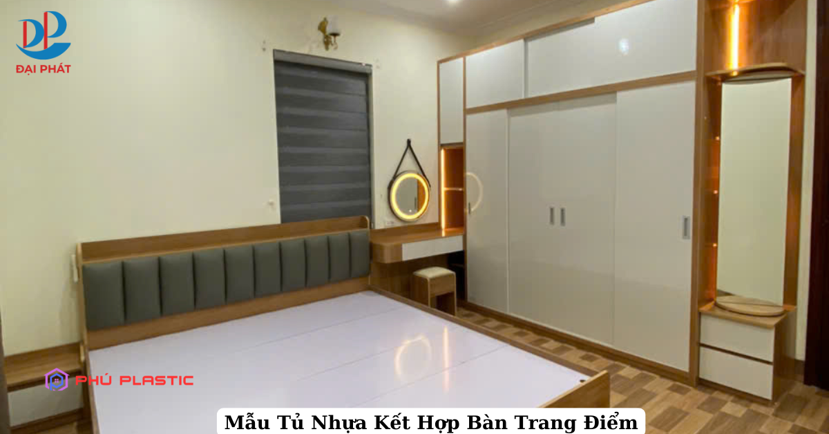 TỦ NHỰA KẾT HỢP BÀN TRANG ĐIỂM – XU HƯỚNG NỘI THẤT TIỆN NGHI 2025