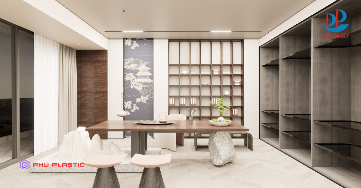 THIẾT KẾ PHÒNG TRÀ SANG TRỌNG VỚI NỘI THẤT NHỰA ZUKOPLAST 2025