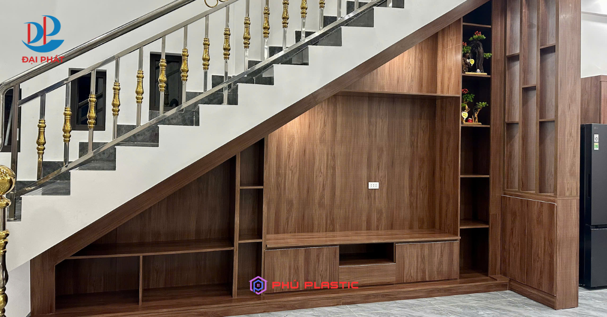 TOP 5 MẪU TỦ KỆ CẦU THANG HIỆN ĐẠI – GIẢI PHÁP TỐI ƯU KHÔNG GIAN SỐNG 2025